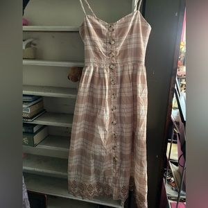 A cute pink plaid summer dress